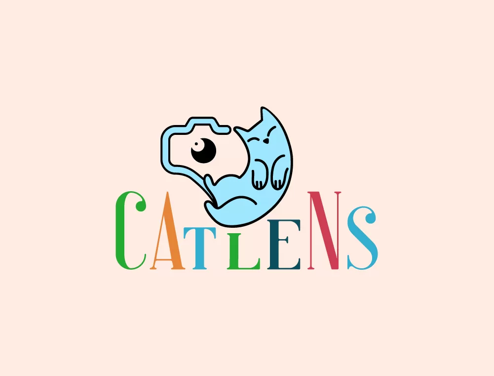 cat lens photography logo design | cute logo