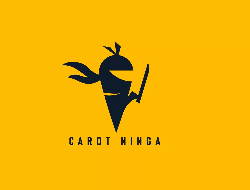 Ninga carrot minimalist logo design | double meaning