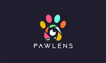 Paw lens logo design